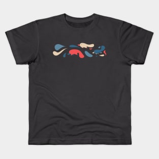 Soft Red White Blue Wave of Platypi Kids T-Shirt